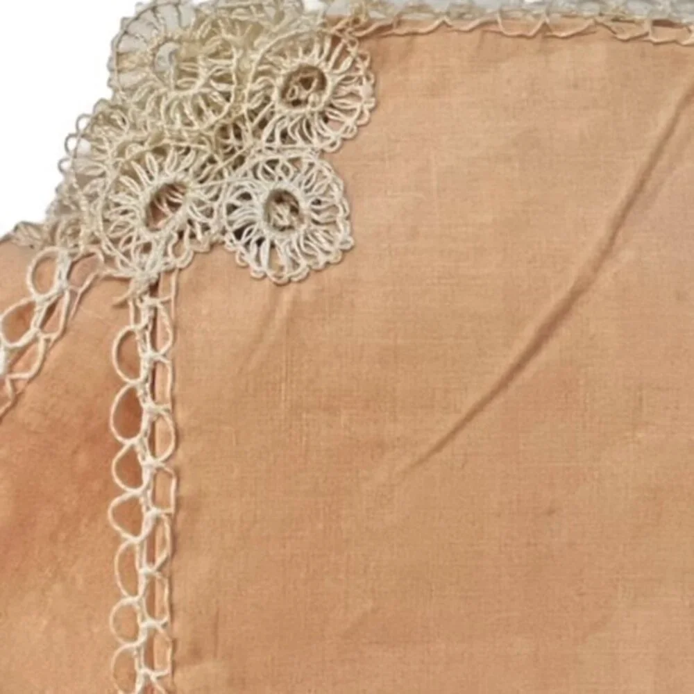 Crochet Lace Napkin‎ Set 8 Pieces Soft Peach Vintage Cottagecore FARMHOUSE Boho